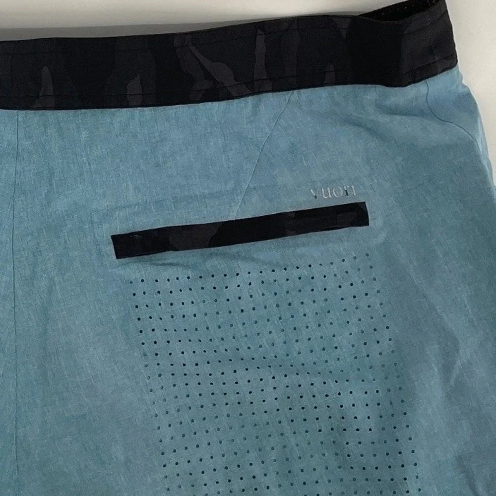 Vuori‎ Cruise Boardshorts Mens 34 Blue Black Camo Waist Performance 8